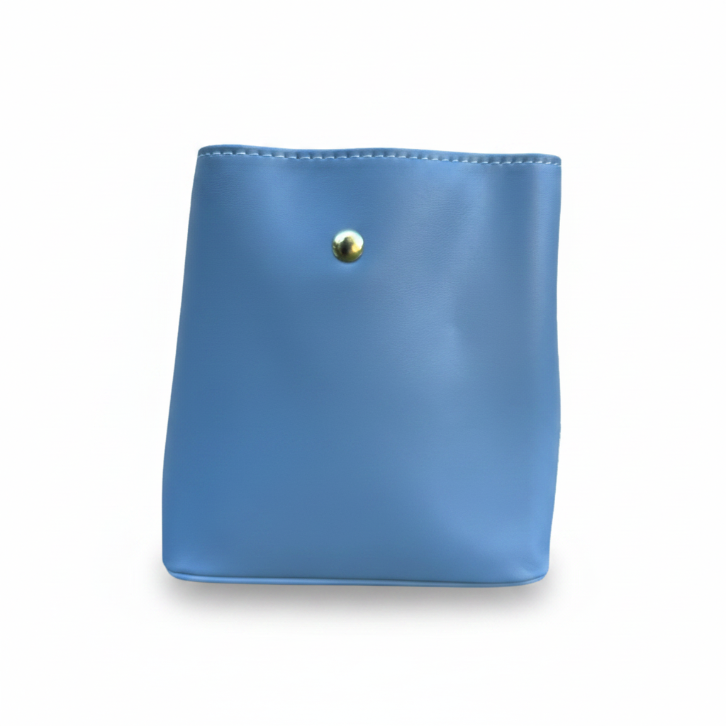 Chic Two-Tone Tweed Crossbody Bag – Light Blue White Gold Accent