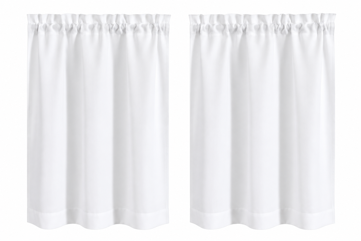 Chyhomenyc White Kitchen Tier Curtains, 2 Panels, 30x36