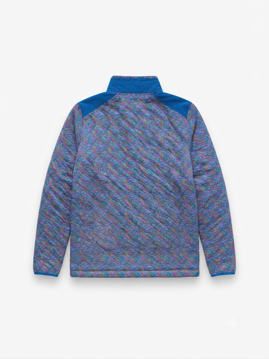 Men's Chubbies Spades Quilted 1/4-Zip Jacket - Blue Size 2XL