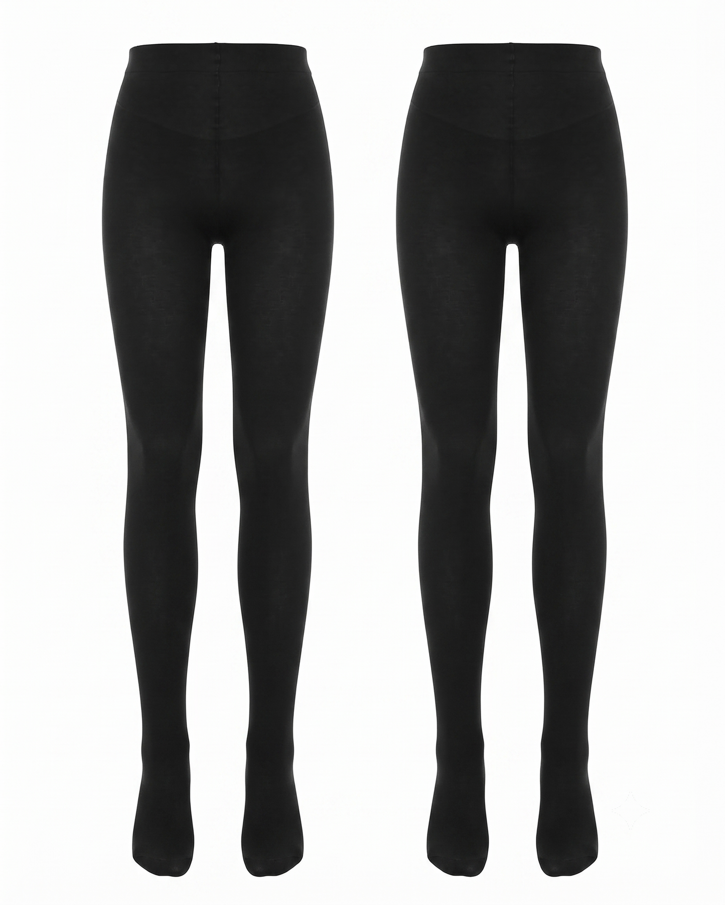 Women's Citystl Opaque Black Tights 80D Tummy Compression Plus Size Tights Pantyhose Black-S/M