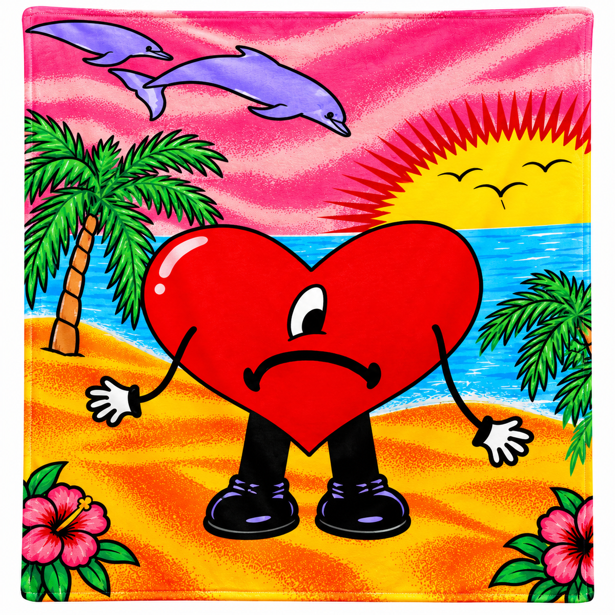 Bad Bunny Un Verano Sin Ti Flannel Throw Blanket, 50 x 40