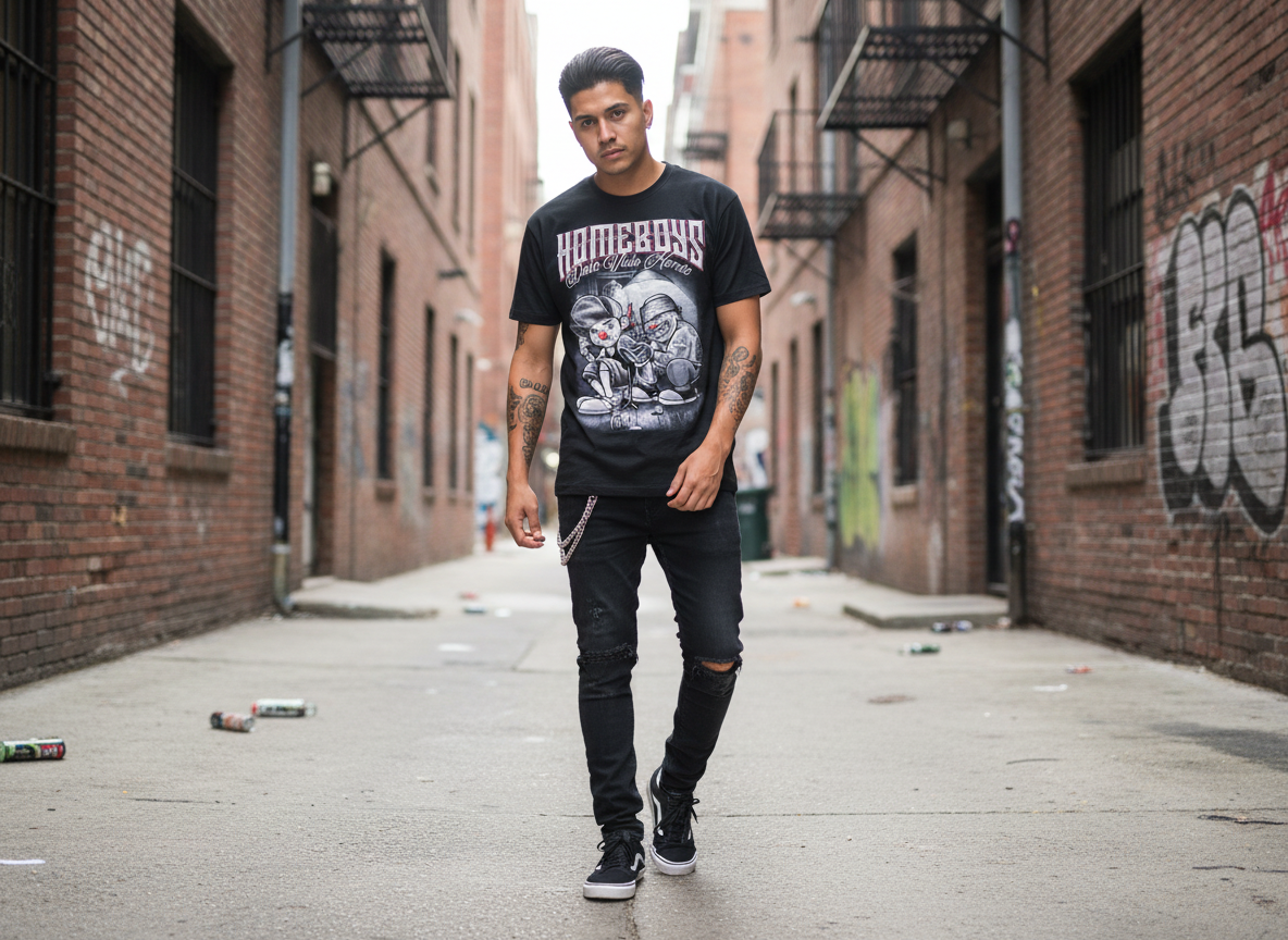Chicano-Style Graphic T-Shirt - Dale Vida Homie