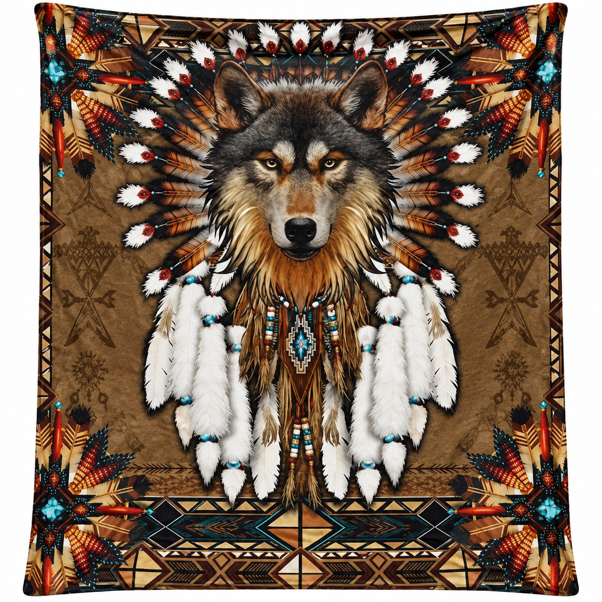 HELLOYOUNG Wolf Soft Flannel Throw Blanket, 40x70