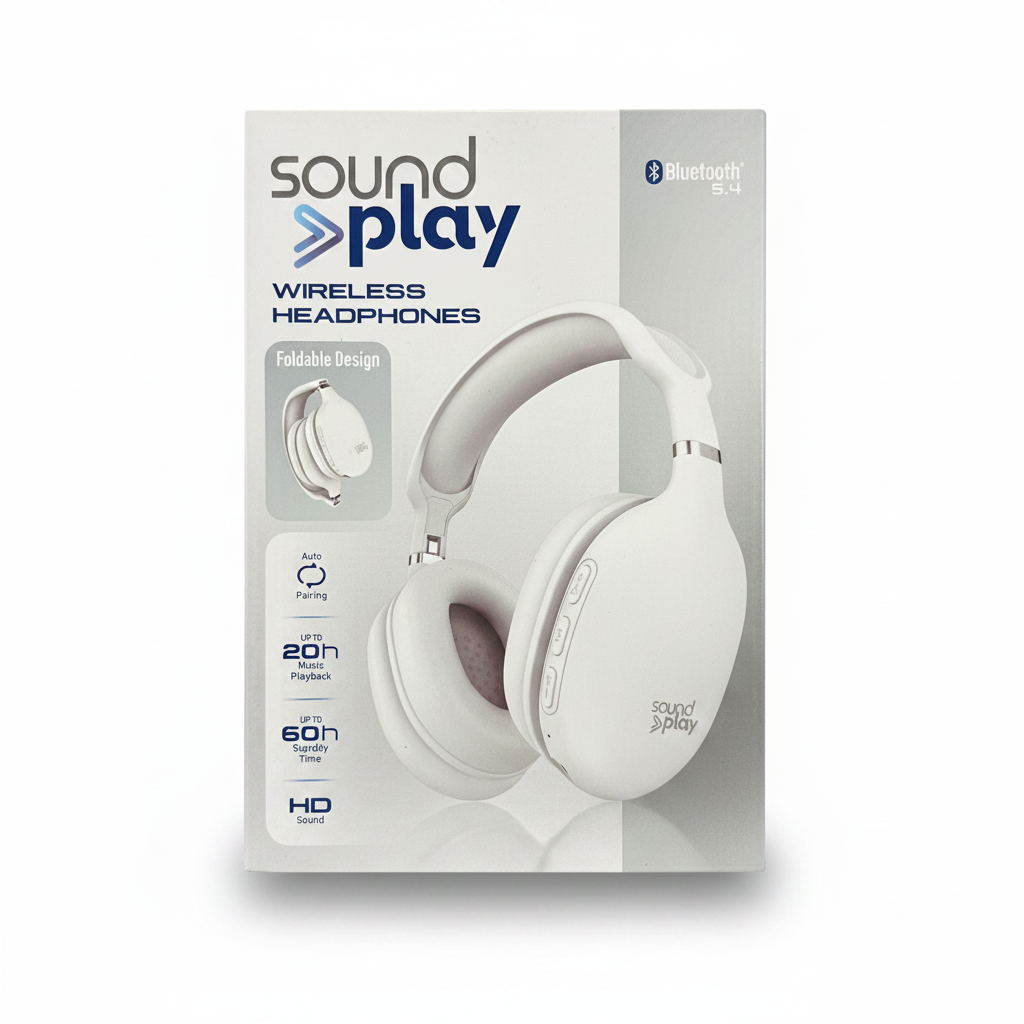 SoundPlay Wireless Headphone Bluetooth 5.4 (Open Package)