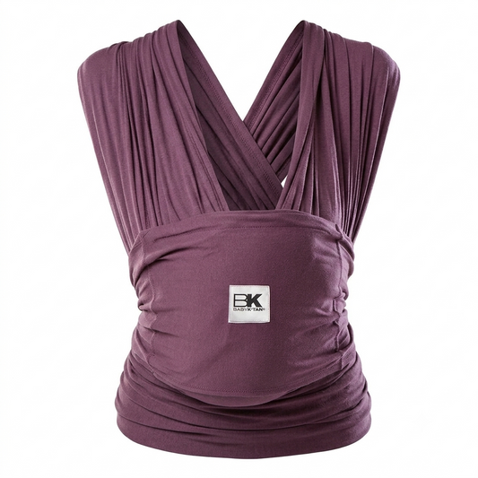 Baby K’tan Original Pre-Wrapped Baby Carrier Sling (5-in-1) Eggplant Size X-Small - Open Package