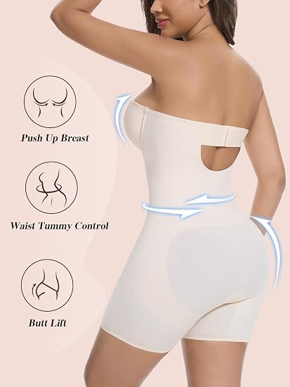 Decorus Strapless Shapewear Bodysuit For Women (NWT)