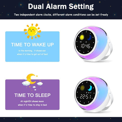 Children's Alarm Clock with Night Light – D3000 Kids Bedside Clock