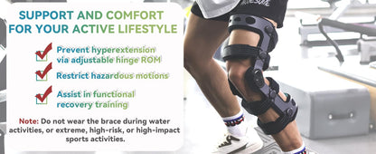Komzer ACL Knee Brace (XL/Right) – Hinged Knee Support with Side Stabilizers for Men & Women | Ligament & Meniscus Support