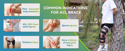 Komzer ACL Knee Brace (XL/Right) – Hinged Knee Support with Side Stabilizers for Men & Women | Ligament & Meniscus Support
