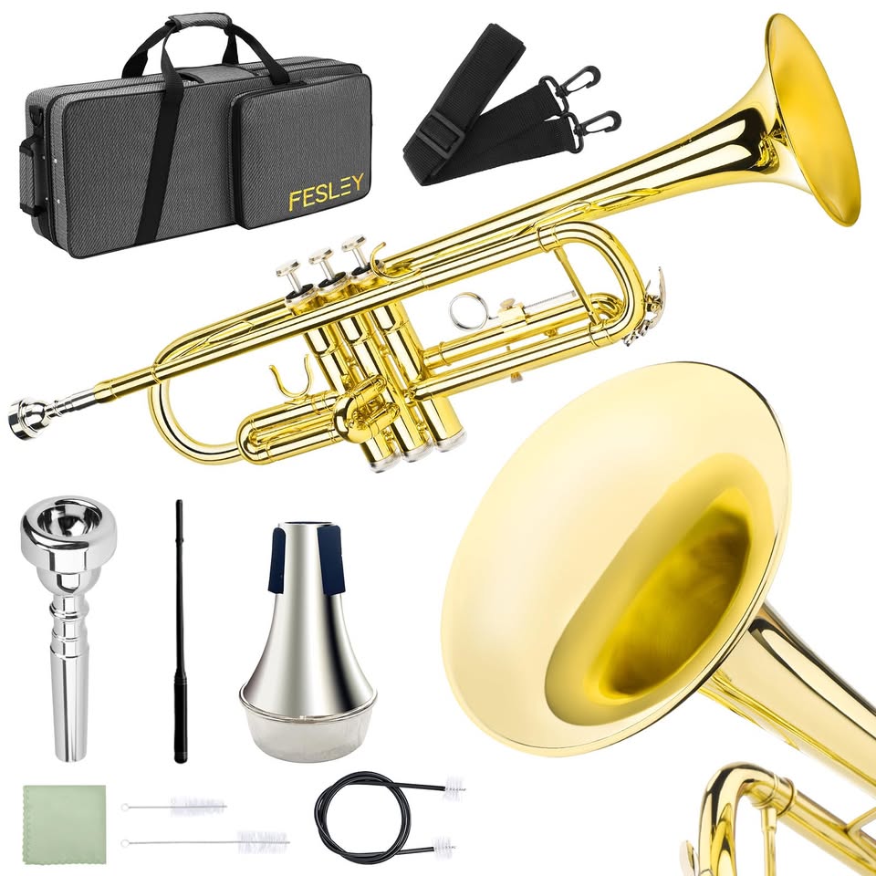 Fesley Bb Standard Trumpet Set – Beginner & Student, Full Kit (Open Package)