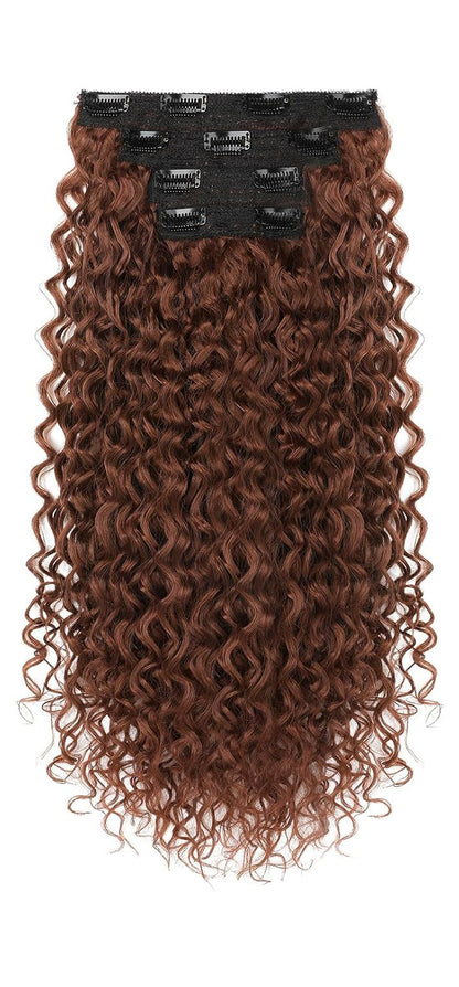 Flufymooz 20-Inch Clip-In Hair Extensions, 4-Piece, Copper Red