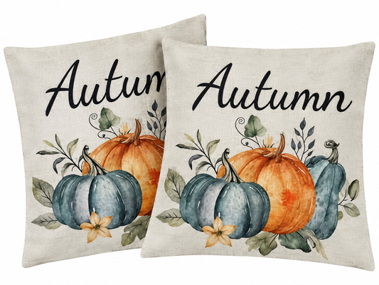 Fall & Thanksgiving Throw Pillow Covers, 18x18, Set of 2