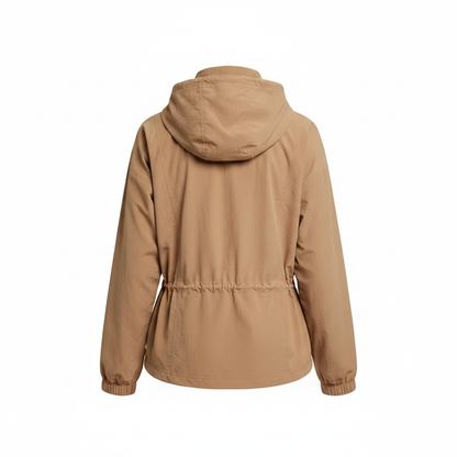 NWT CALIA Women's Hooded Windbreaker, XXL, Tan Brown