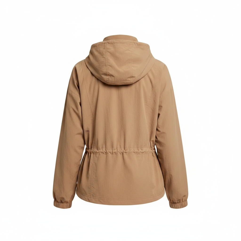 NWT CALIA Women's Hooded Windbreaker – Size XXL, Tan Brown