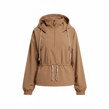 NWT CALIA Women's Hooded Windbreaker – Size XXL, Tan Brown
