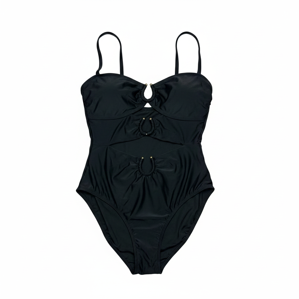 Eomenie One Piece Swimsuit for Women Ring Linked Monokini Sexy Bathing Suit