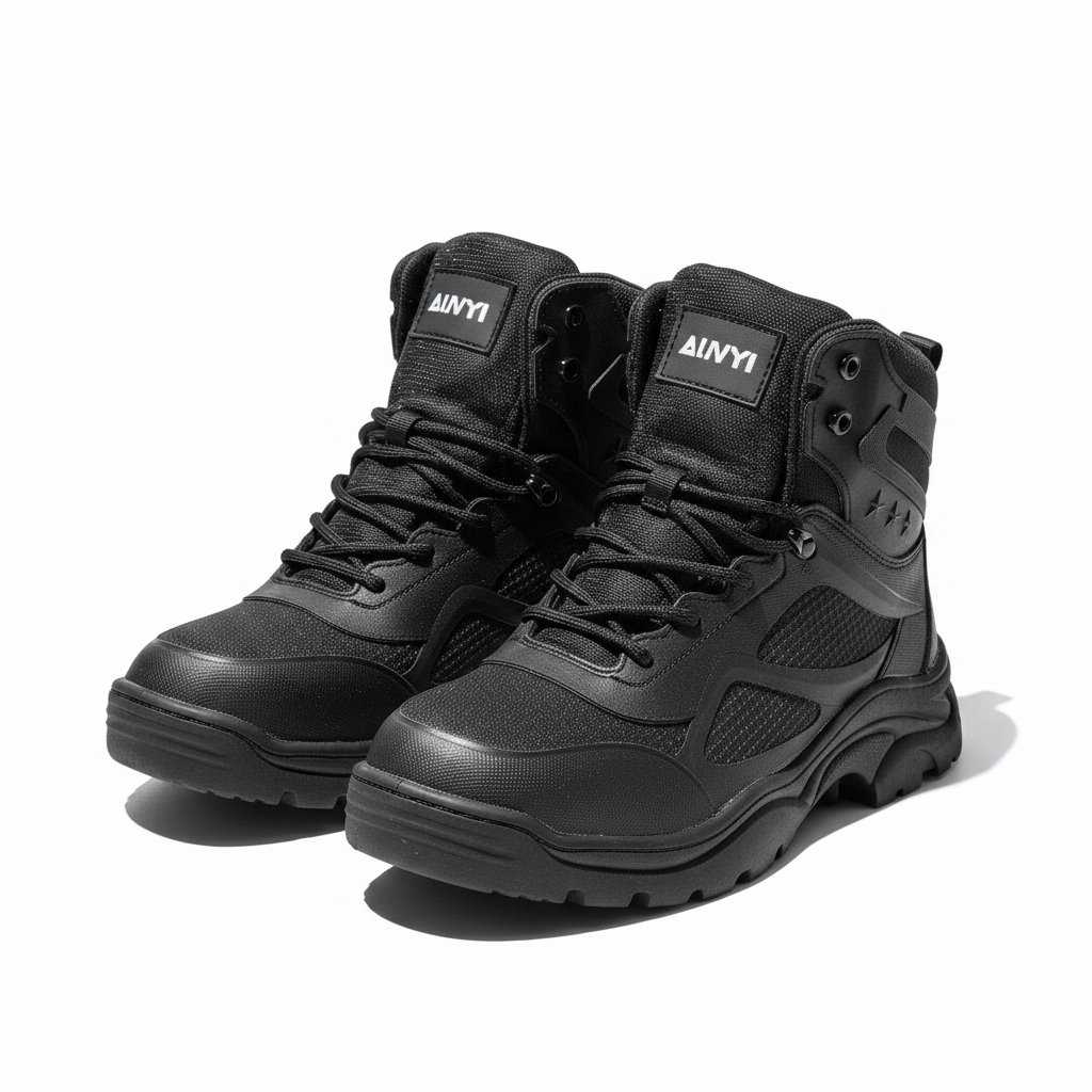 Men's AUVYI Steel Toe Work Boots Wide Toe Lightweight Breathable Size 9
