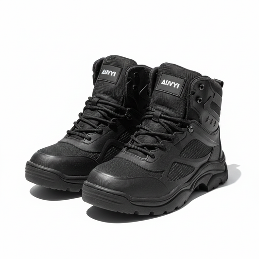 Men's AUVYI Steel Toe Work Boots Wide Toe Lightweight Breathable Size 9