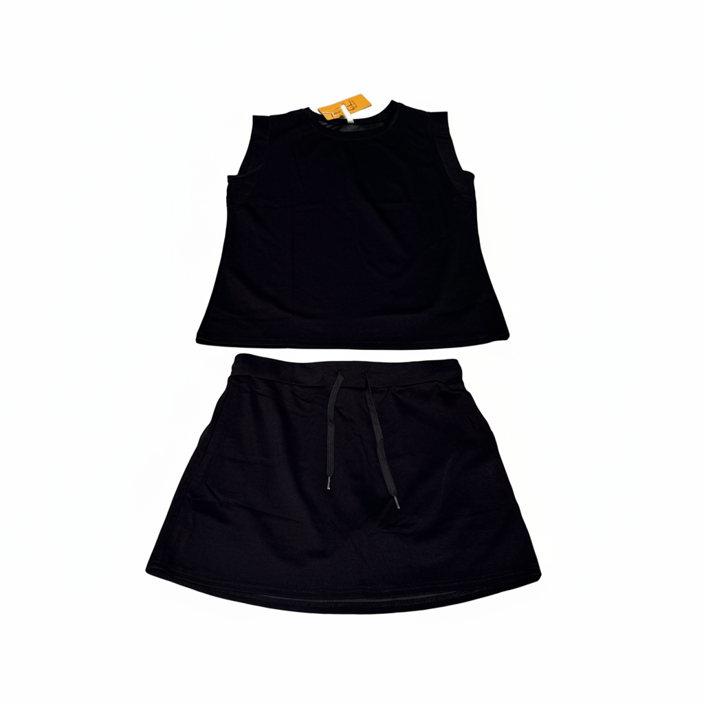 Women's 2-Piece Skort with Pockets, Black (Size XL)