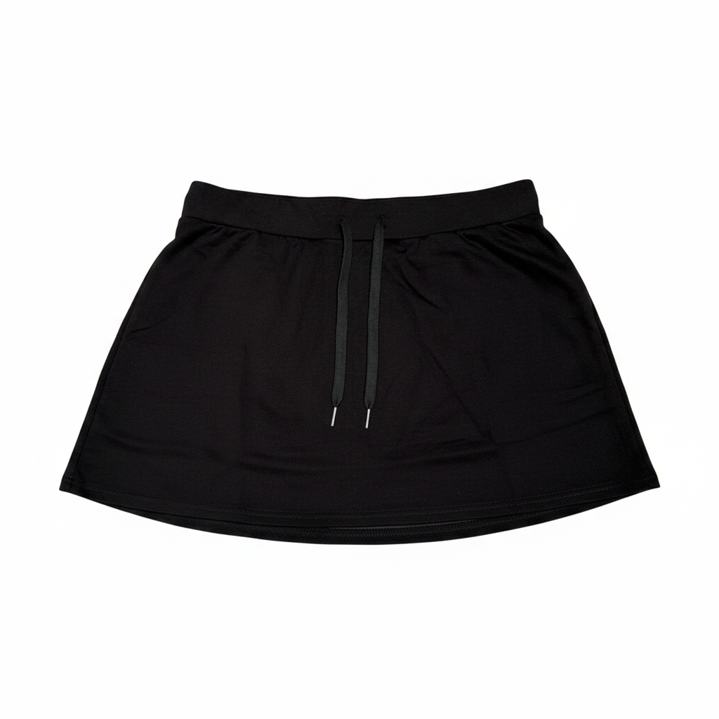 Women's 2-Piece Skort with Pockets, Black (Size XL)