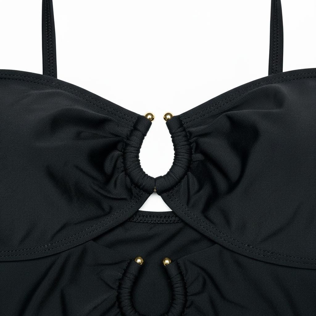 Eomenie One Piece Swimsuit for Women Ring Linked Monokini Sexy Bathing Suit