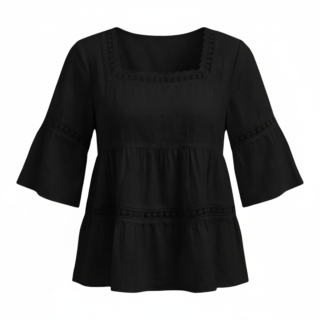 Women's Craaazy Shirts 3/4 Sleeve Relaxed Fit Top Size 2XL
