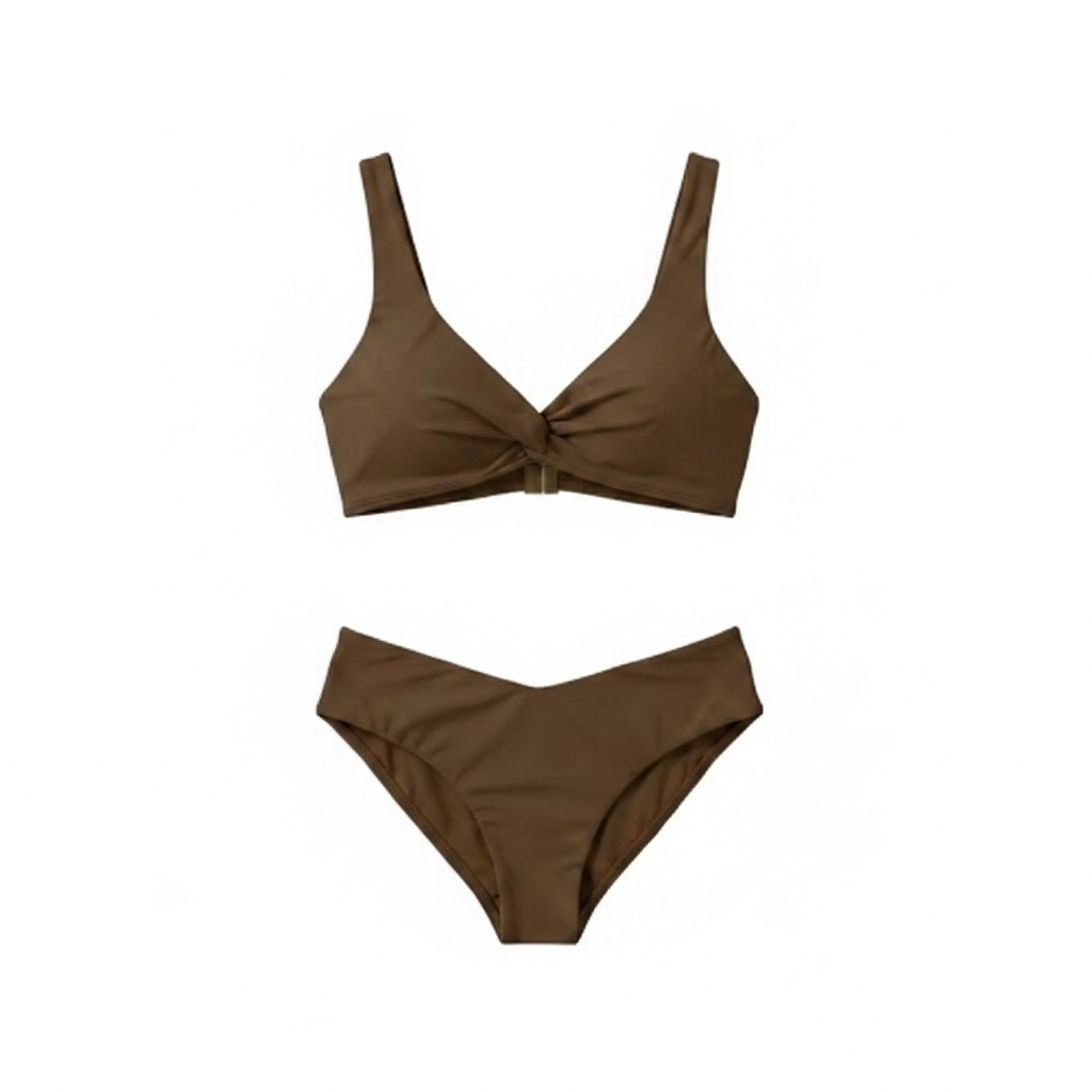 Women's Geluboao 2-Piece Bikini Set – Brown (Small)