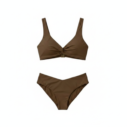 Women's Geluboao 2-Piece Bikini Set – Brown (Small)