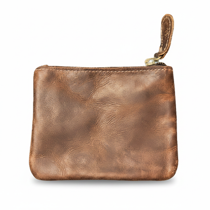 Distressed Leather Coin Pouch 4" x 4.75"