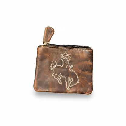 Distressed Leather Coin Pouch 4" x 4.75"