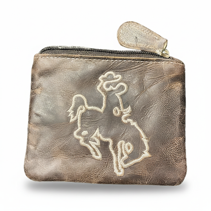 Distressed Leather Coin Pouch 4" x 4.75"