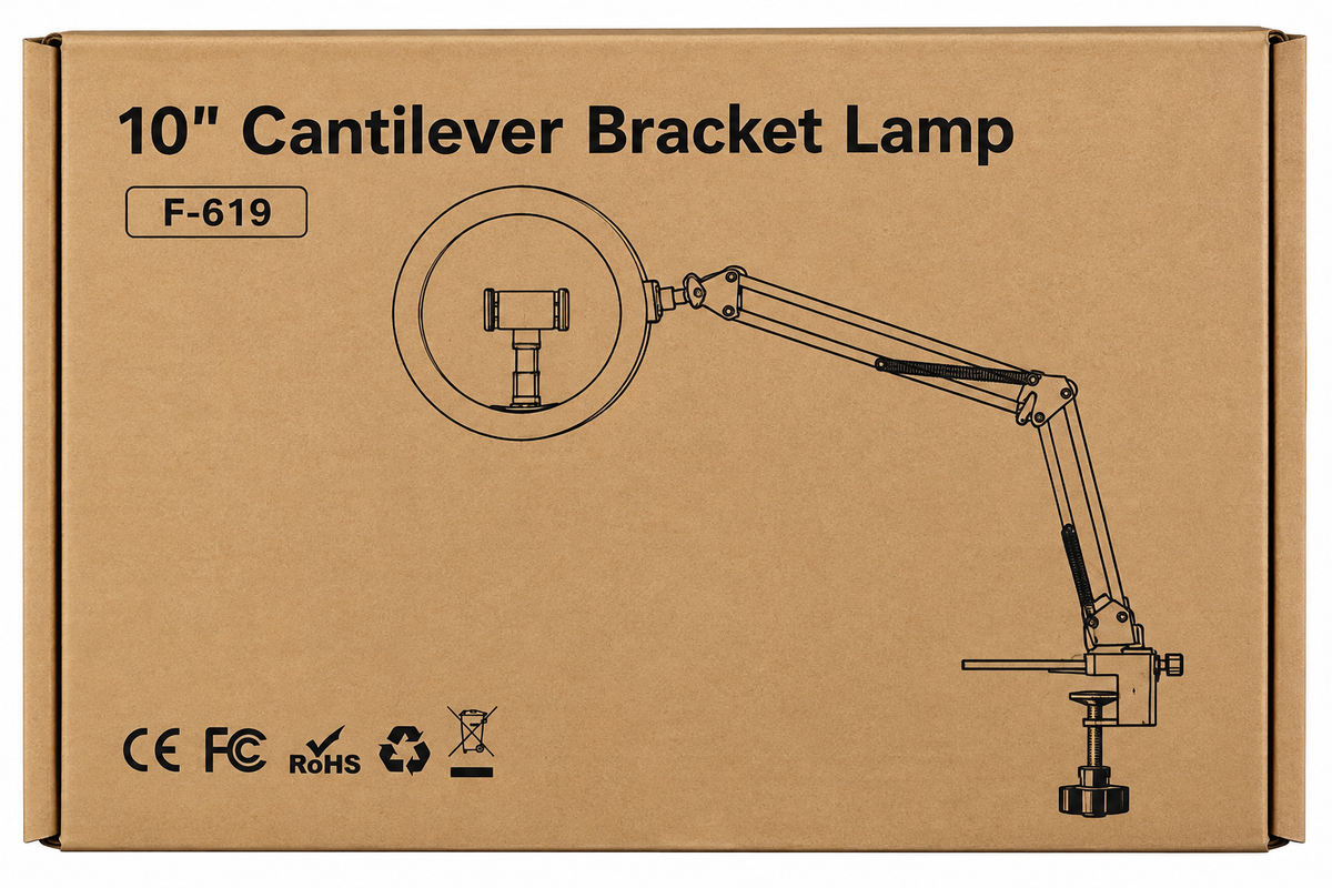 10" Ring Light with Stand & Overhead Phone Mount (Open Package)