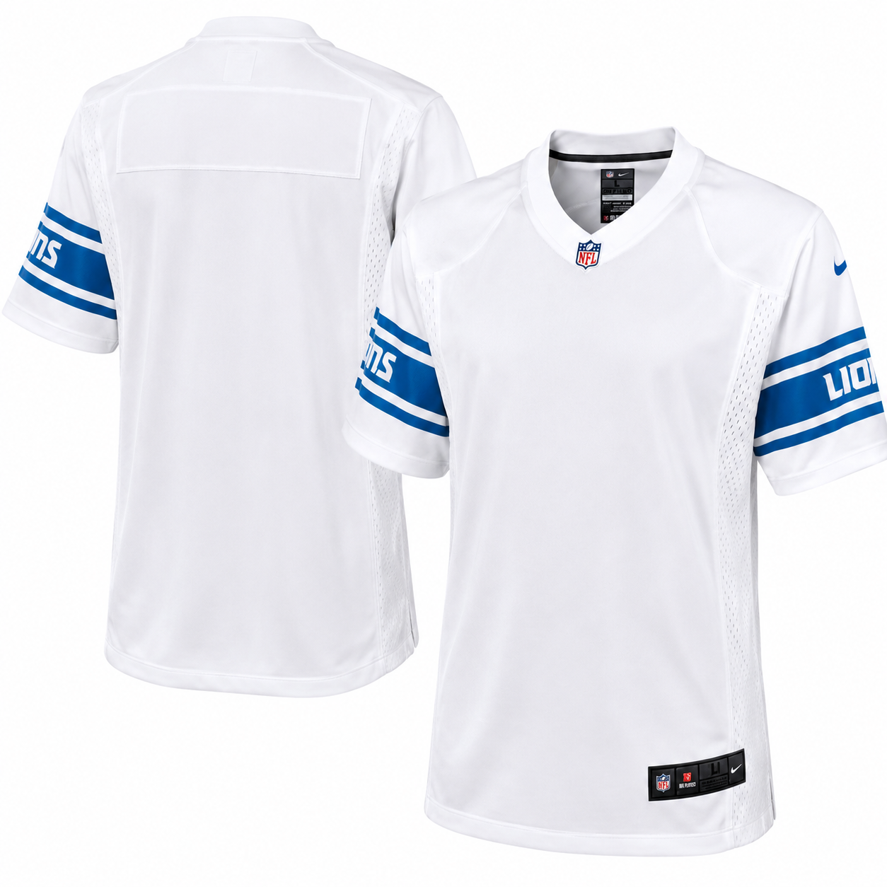 Detroit Lions Nike Customizable Game Jersey – White Size 3XL