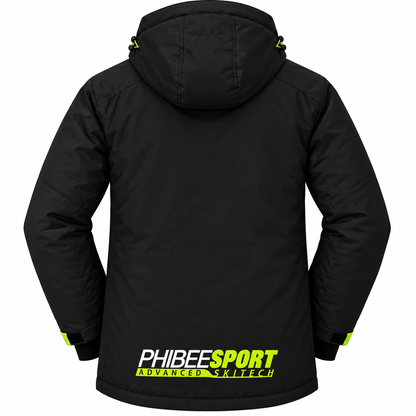 PHIBEE Big Boys' Waterproof Breathable Snowboard Ski Jacket, Black, Size 16