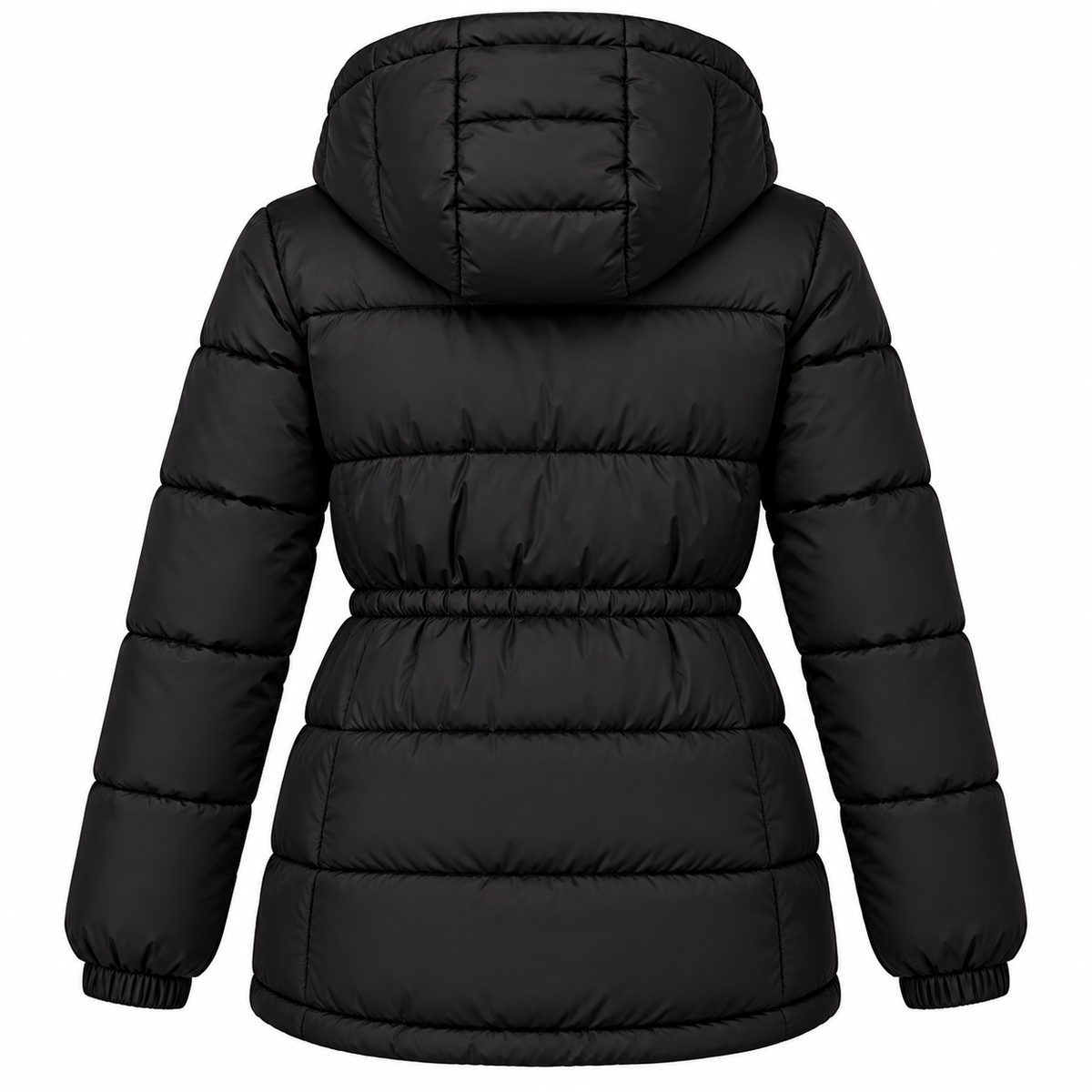 NWT Amazon Essentials Women's Heavyweight Quilted Hooded Puffer Jacket, Black, Small