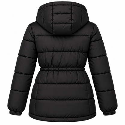 NWT Amazon Essentials Women's Heavyweight Quilted Hooded Puffer Jacket, Black, Small