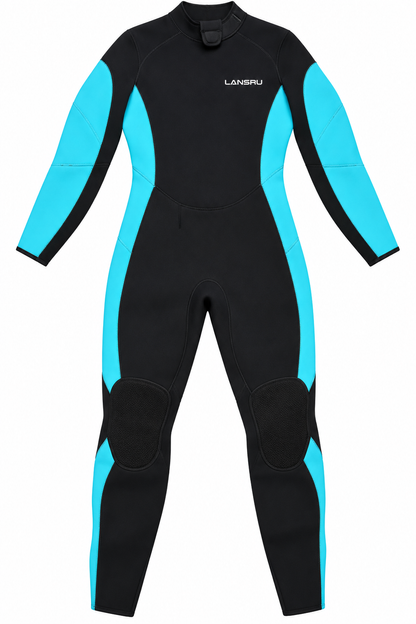 NWT Lansru Women's Full Wetsuit Black Turquoise Size M