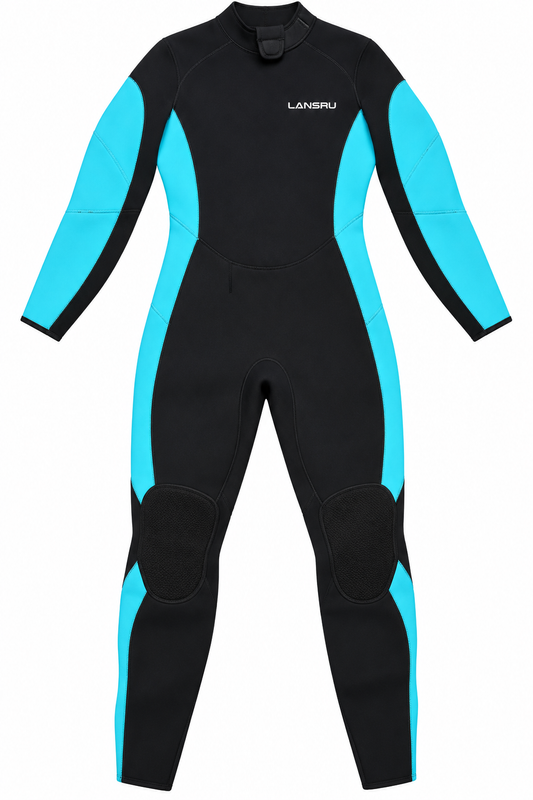 NWT Lansru Women's Full Wetsuit Black Turquoise Size M