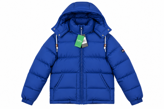 NWT Alpine Design Men's 1962 Retro Puffer Jacket Space Blue Removable Hood