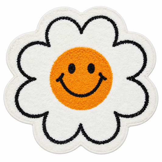 FOMAILE Smiley Sunflower Bath Mat, 23.6 Inches