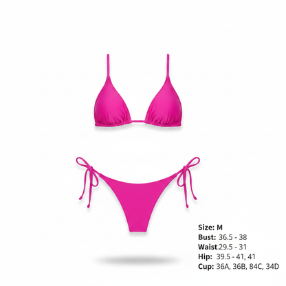 Women's ZAFUL Triangle String Two Piece Swimsuit Hot Pink Size M/6 - Open Package