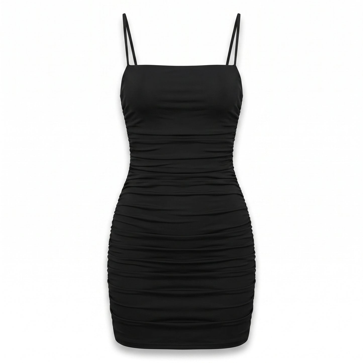 Mizoci Ruched Bodycon Mini Dress | Spaghetti Strap | Club Party | XS (Open Package)