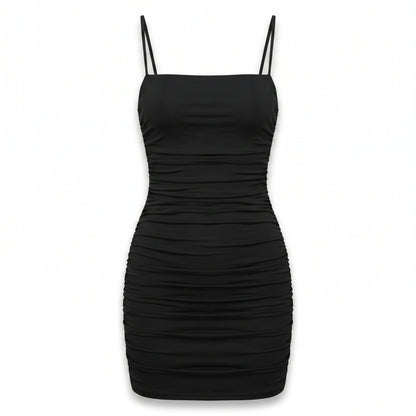 Mizoci Ruched Bodycon Mini Dress | Spaghetti Strap | Club Party | XS (Open Package)