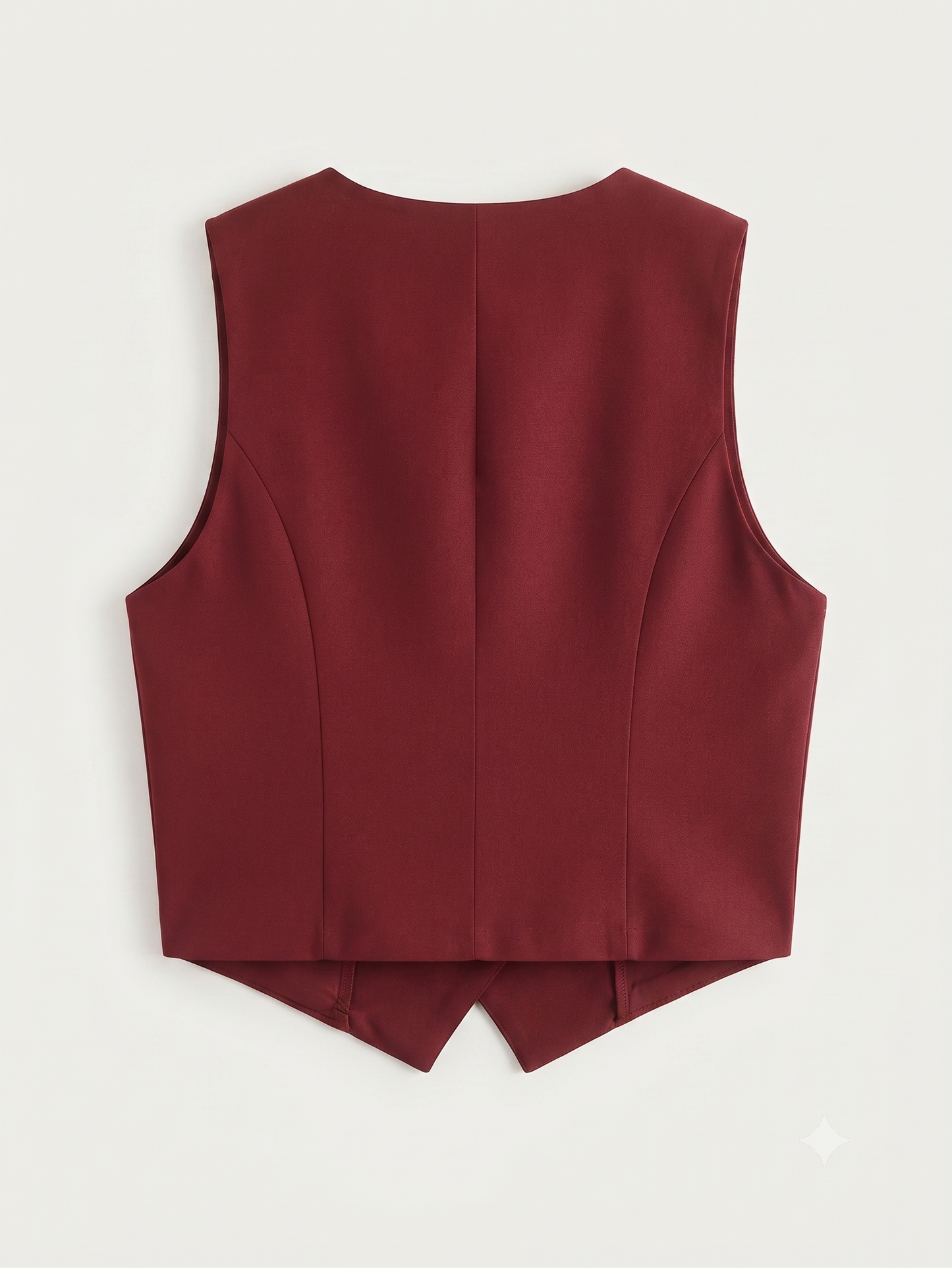 Women's SweatyRocks  V Neck Sleeveless Blazers Burgundy Size Small