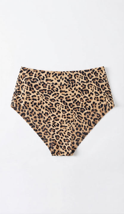 OVRUNS Period Swimwear Leakproof Bikini Brief Bottoms – XS, Leopard