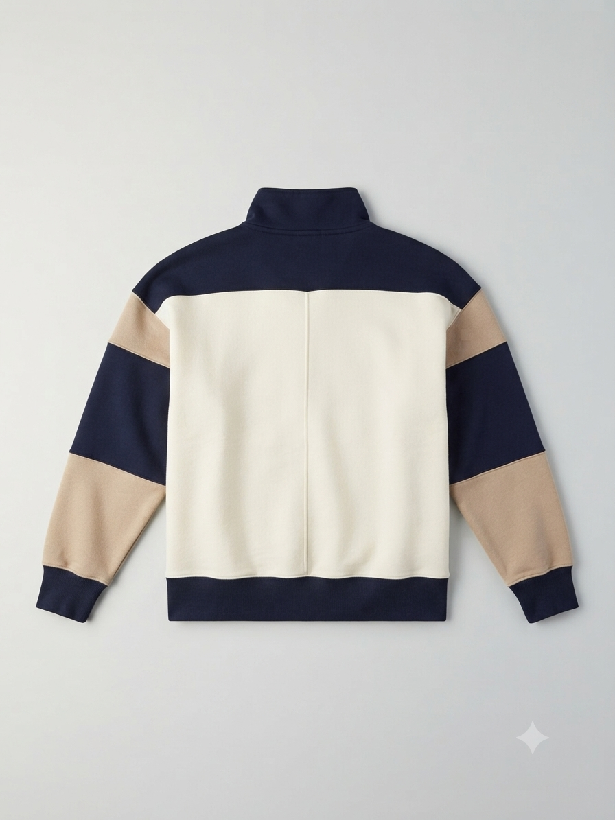 Women's DSG Classic Cotton Snap Neck Sweatshirt – Light Cream (Size Large)