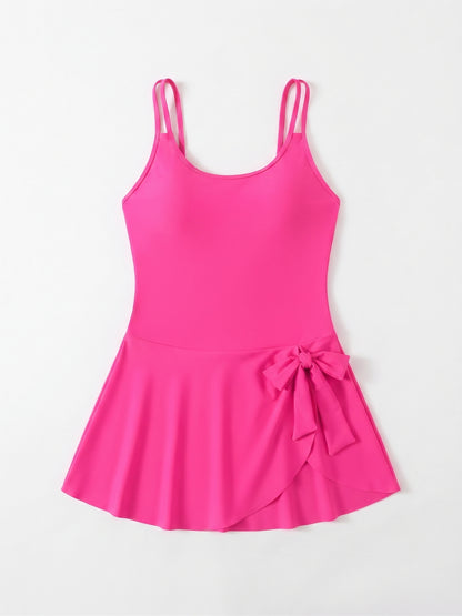 Eomenie One Piece Swimsuits for Women Tummy Control Skirt Bathing Suit Hot Pink Size Large