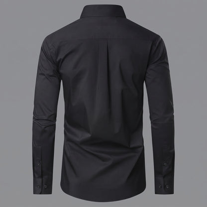 3-Pack Men's Long Sleeve Classic Dress Shirts (Black, Navy, White) Size Small