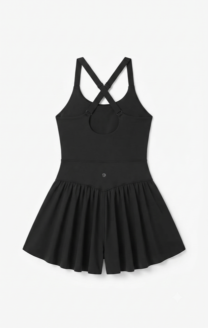 IUGA Workout Romper Tummy Control Padded Athletic Romper with Shorts Black Size Small