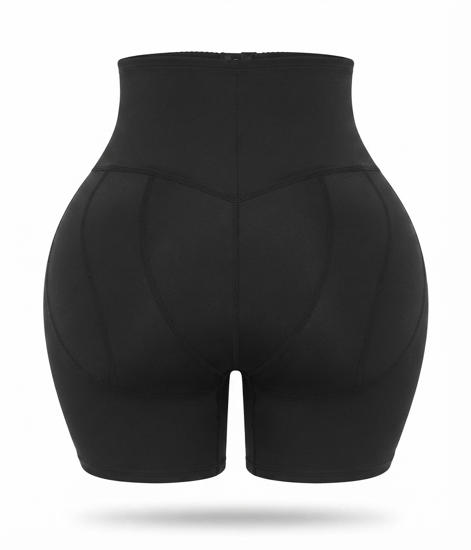 Women's Figninget Hip Pads Shapewear Tummy Control Padded Underwear Black Size XL